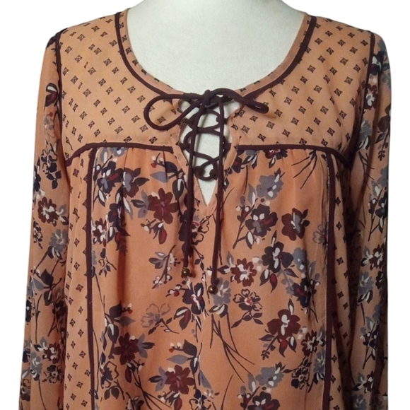 Abercrombie & Fitch 90's Y2K Style Peasant Floral Bohemian Blouse Size XS - Picture 2 of 9